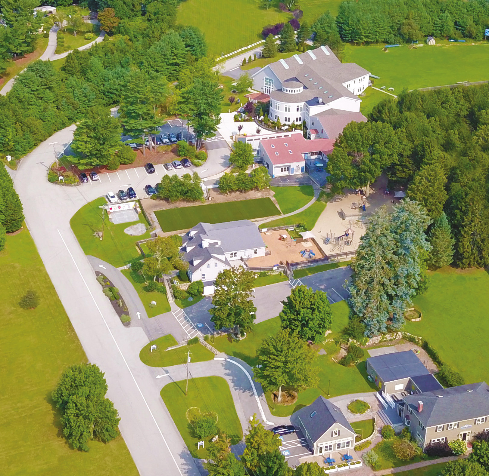 An aerial view of the Inly School campus.